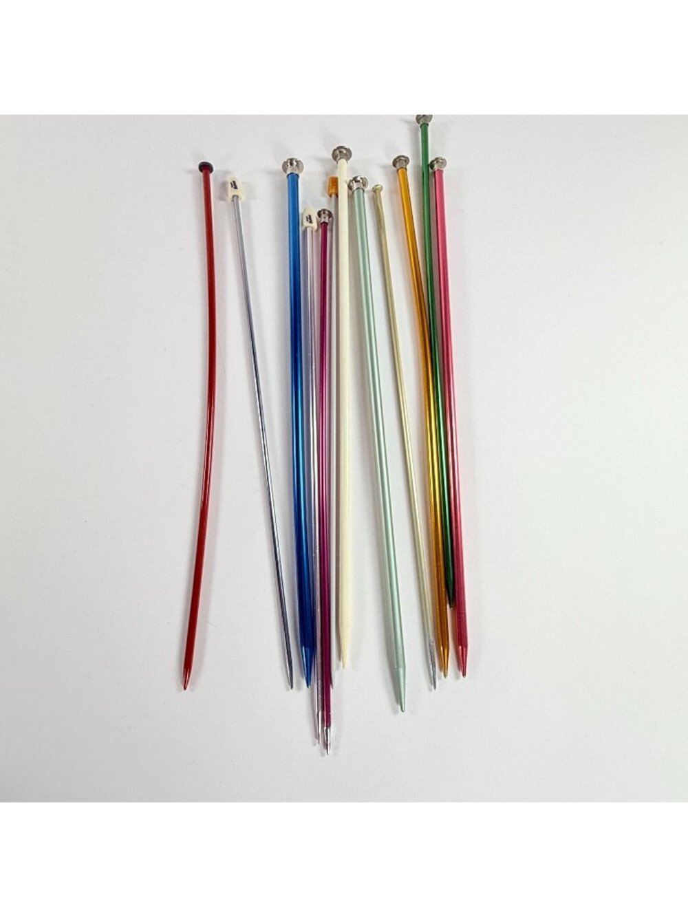 Vintage Lot Of 12 Aluminum Knitting Needles Susan Bates & Assorted Others 14"